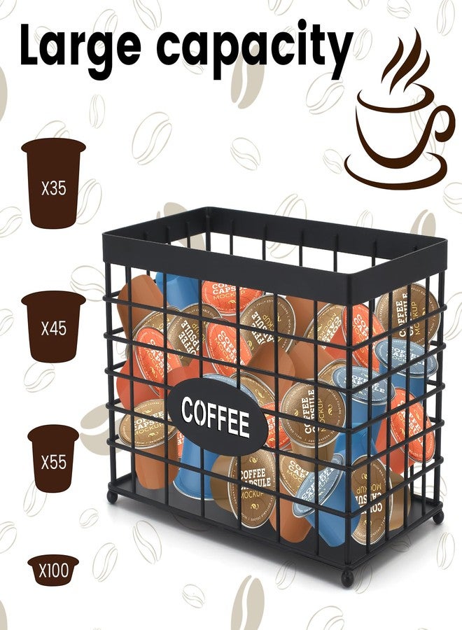 Vivise Coffee Pod Holder Basket Magnetic Coffee Pods Holder High-Capacity k Cup Holder Coffee Station Organizer,Coffee Bar Accessories.Suitable For Kitchen And Office Countertop - Image 5