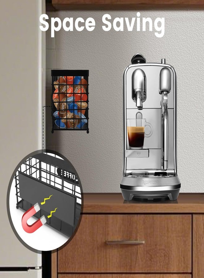Vivise Coffee Pod Holder Basket Magnetic Coffee Pods Holder High-Capacity k Cup Holder Coffee Station Organizer,Coffee Bar Accessories.Suitable For Kitchen And Office Countertop - Image 4
