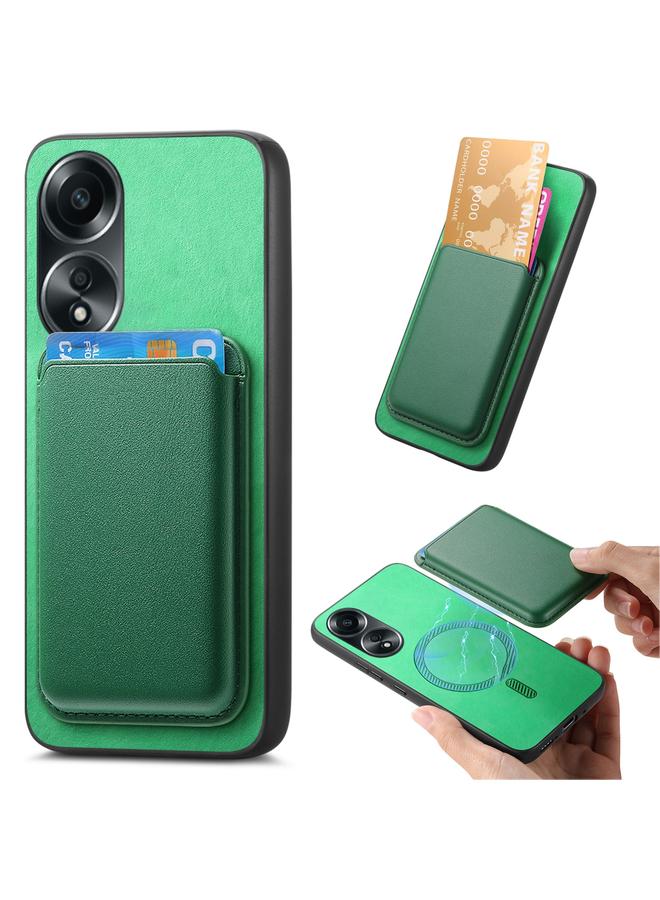 erorex Case For OPPO A78 4G Retro Magsafe Card Bag PU Back Cover Phone Case - Image 1