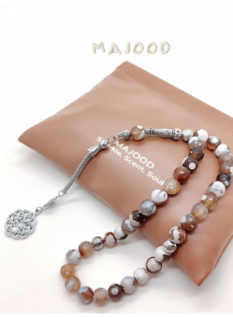 موجود 33 خرزة صلاة من اليشم الطبيعي/تسبيح/10 ملم - Image 1