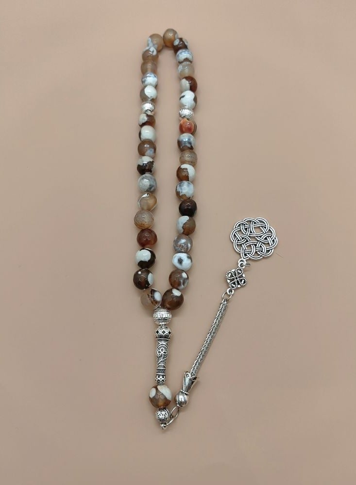 موجود 33 خرزة صلاة من اليشم الطبيعي/تسبيح/10 ملم - Image 5