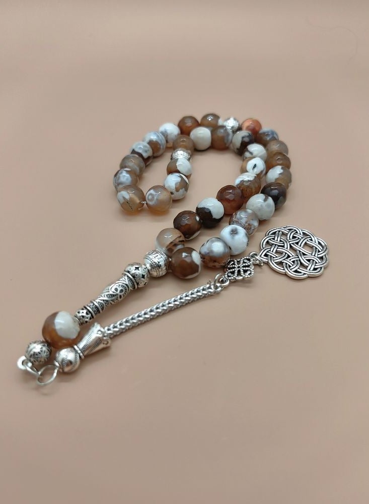 موجود 33 خرزة صلاة من اليشم الطبيعي/تسبيح/10 ملم - Image 4