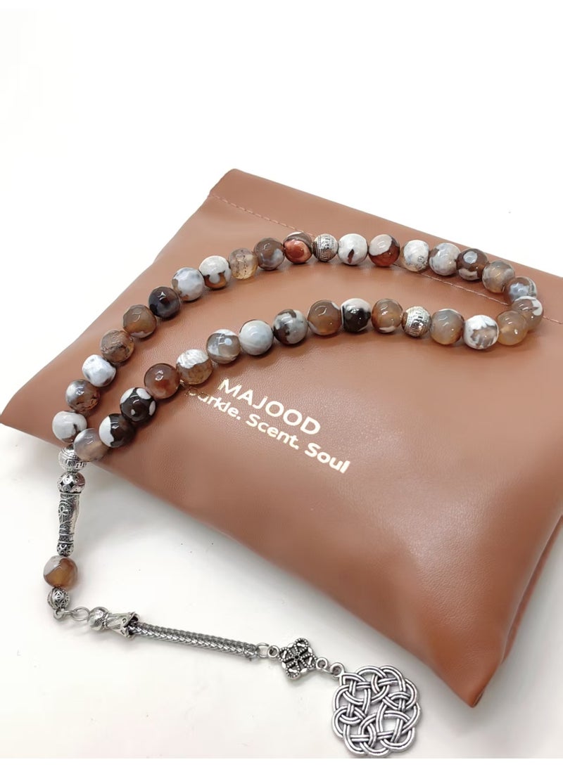 موجود 33 خرزة صلاة من اليشم الطبيعي/تسبيح/10 ملم - Image 2