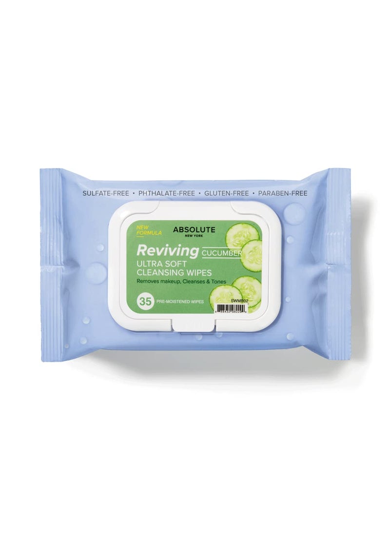 Absolute New York - Absolute New York Ultra Soft Cleansing Wipes Aloe Vera Cucumber - Image 1