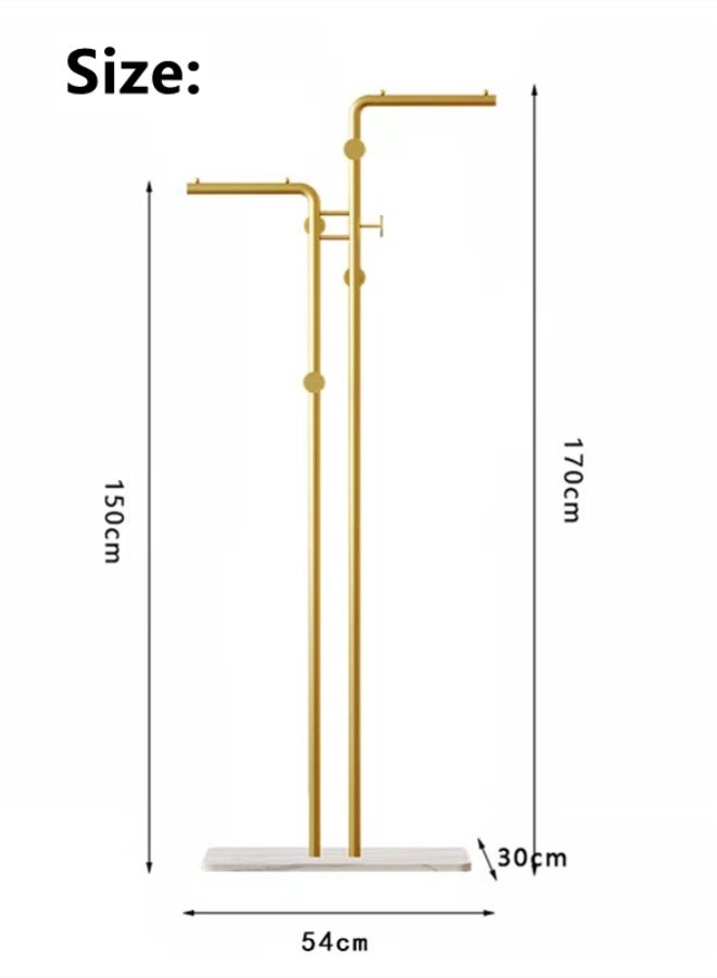 Kutis 1-Piece Metal Coat Rack Clothes Rack Hangers Freestanding Stand Garment Rack Clothes Hanger Organizer With Marble Base 54x30x170 cm - Image 5