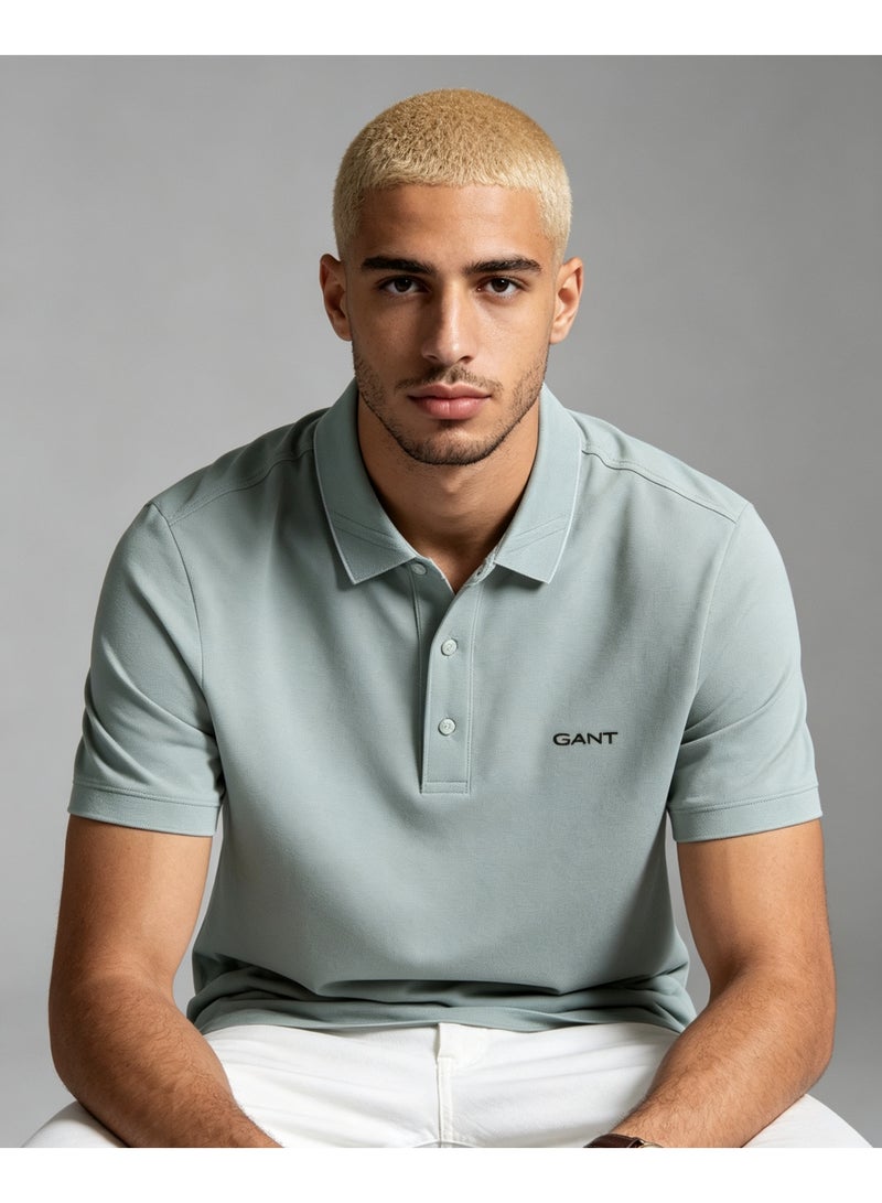 GANT Unisex Short Sleeve Collared Polo Shirt Casual Daily Wear Top Cyan - Image 1