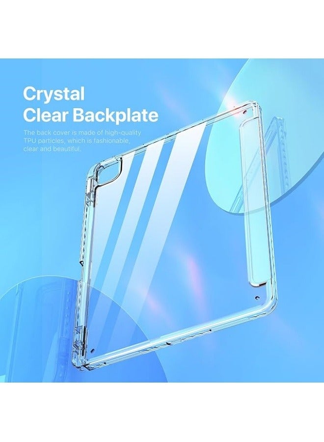 DUX DUCIS Case Compatible with iPad Air 13 (2024) 13.0", Tri-Fold PU Leather Case Built-in Pencil Holder Transparent Back Cover Protective Shell with Auto Wake/Sleep - Image 4