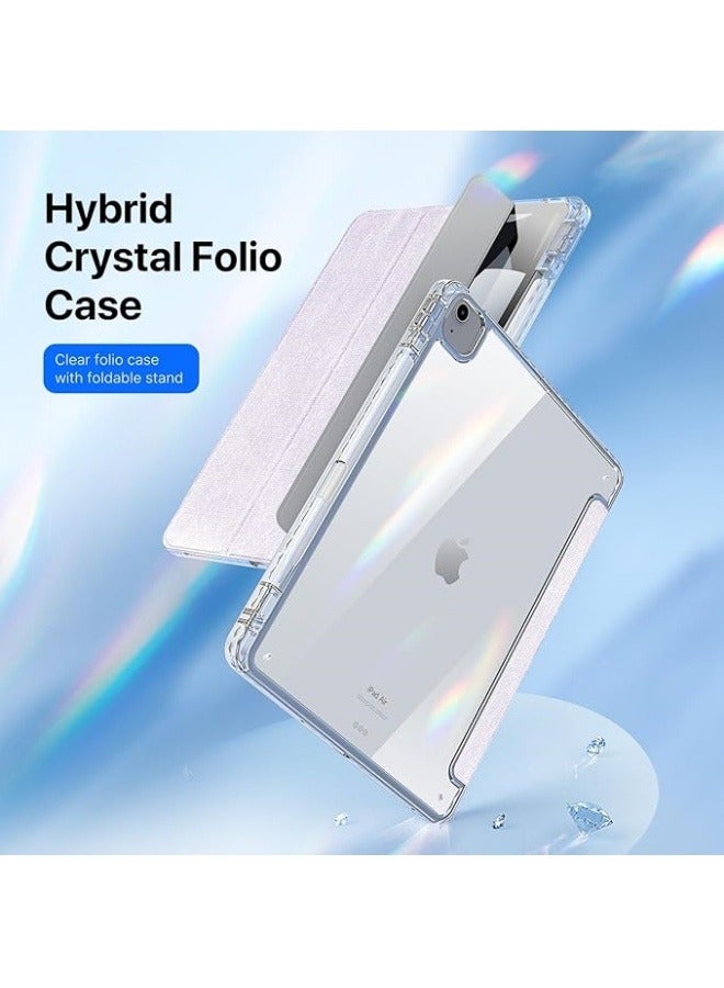 DUX DUCIS Case Compatible with iPad Air 13 (2024) 13.0", Tri-Fold PU Leather Case Built-in Pencil Holder Transparent Back Cover Protective Shell with Auto Wake/Sleep - Image 3