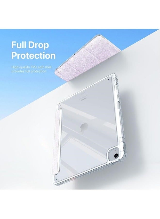 DUX DUCIS Case Compatible with iPad Air 13 (2024) 13.0", Tri-Fold PU Leather Case Built-in Pencil Holder Transparent Back Cover Protective Shell with Auto Wake/Sleep - Image 5