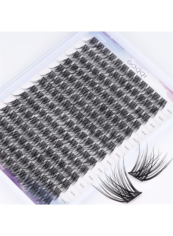 GAQQI Lash Clusters, C Curl 168 Clusters False Eyelash, Individual Lashes Soft and Lightweight Only 14MM Length, Reusable Cluster Lashes(GQ03,14mm, C Curl) - Image 1