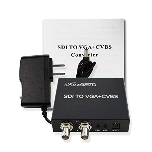 HDSUNWSTD SDI (SD-SDI/HD-SDI/3G-SDI) to VGA+CVBS/AV+SDI Converter Support 1080P for Monitor/Camera/Display with us Power Adapter - Image 5