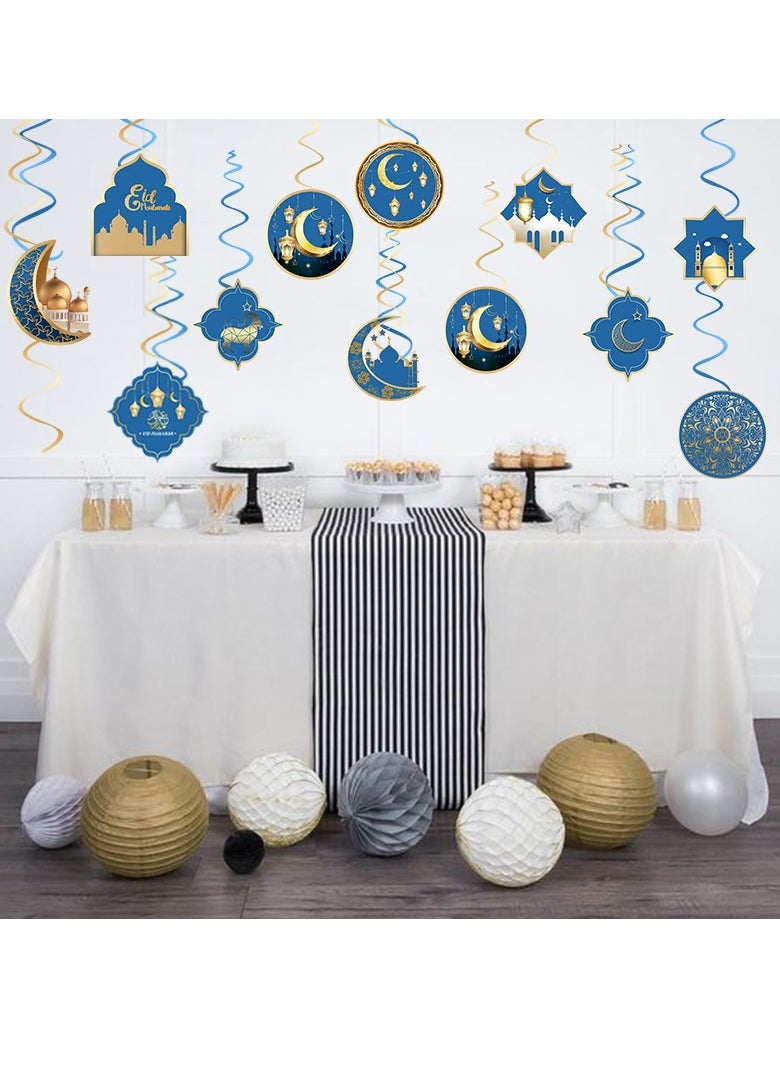 General - 24 Pcs Eid Hanging Decorations Lslamic Party Ramadan Gathering Muslim Festivals Wall Decor EID Mubarak Ornaments - Image 1