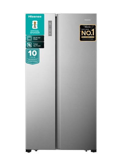 Hisense 670L Gross / 550L Net Capacity Side By Side Refrigerator, Total No Frost, Inverter, Multi Air Flow Super Cool RS3P725NAI Silver