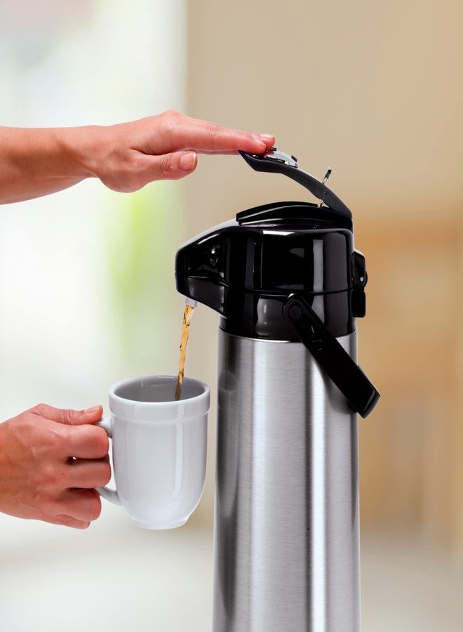 OGGI Pumpmaster 64oz Stainless Steel Carafe w/Lever Action Pump -Vacuum Container, Thermal Coffee Carafe, Insulated Coffee Carafe, Thermos Carafe, Hot Beverage Dispenser, 1.9 Liters - Image 3