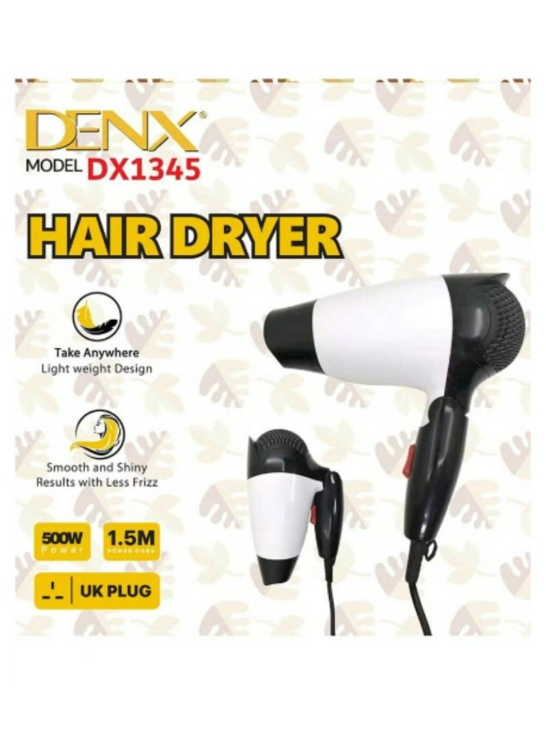 Denx Hair Dryer with 1.5M Power Cord: Fast Drying, Ionic Technology, Lightweight & Powerful Blow Dryer for Salon & Home Use Adjustable Heat & Speed Settings with Cool Shot - Image 2