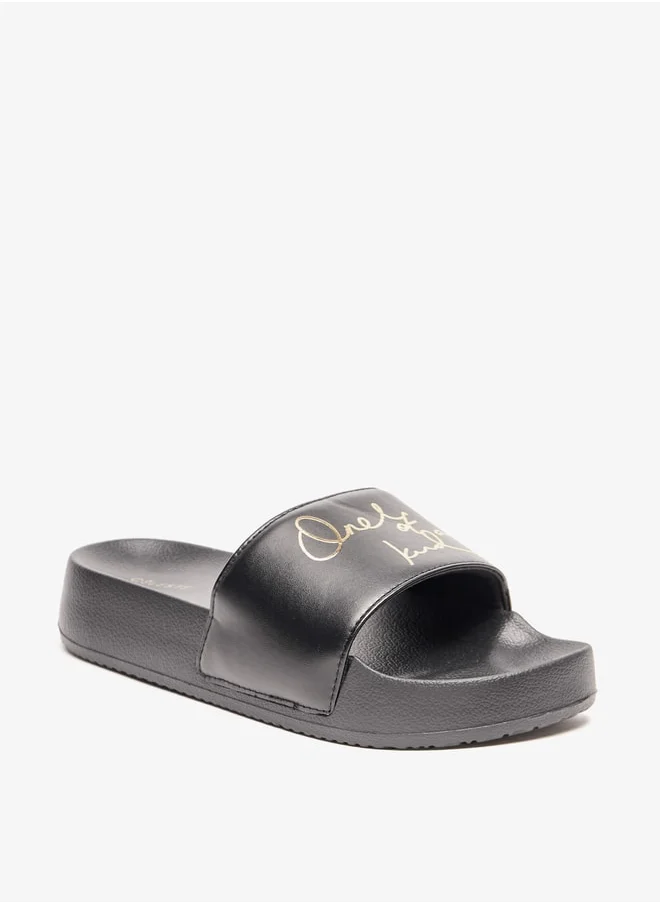 سيليست Women's Typographic Print Slides