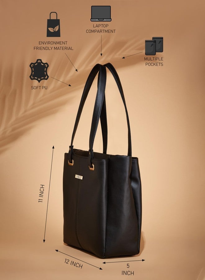 Fargo PU Women's Stylish Handbag (Black) - Image 4