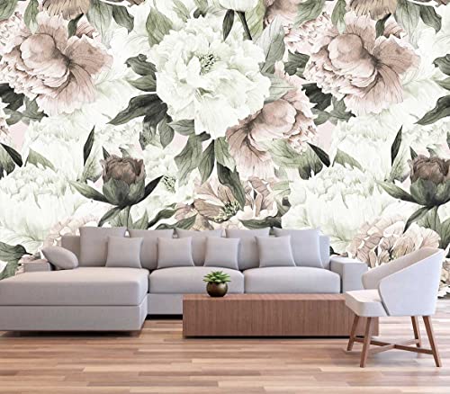 Reyhui Roses and Banana Leaves Wall Mural Wallpaper for Bedroom and Living RoomNot SelfAdhesive - Image 1
