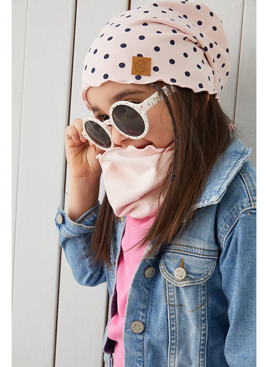 Babygiz - Powder Black Polka Dot Baby Girl Hat Beanie Soft Cotton Combed Cotton - Image 1