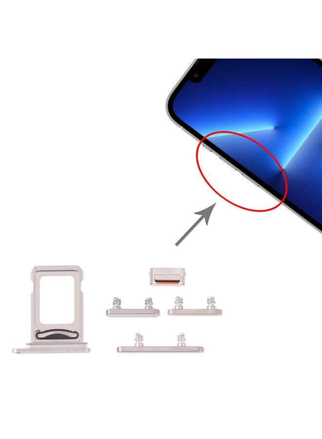 إيروريكس صينية بطاقة SIM + صينية بطاقة SIM + مفاتيح جانبية لهاتف iPhone 13 Pro (فضي) - Image 4