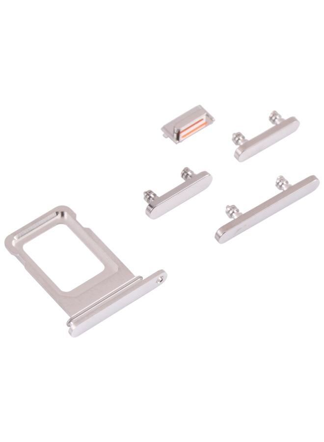 إيروريكس صينية بطاقة SIM + صينية بطاقة SIM + مفاتيح جانبية لهاتف iPhone 13 Pro (فضي) - Image 2