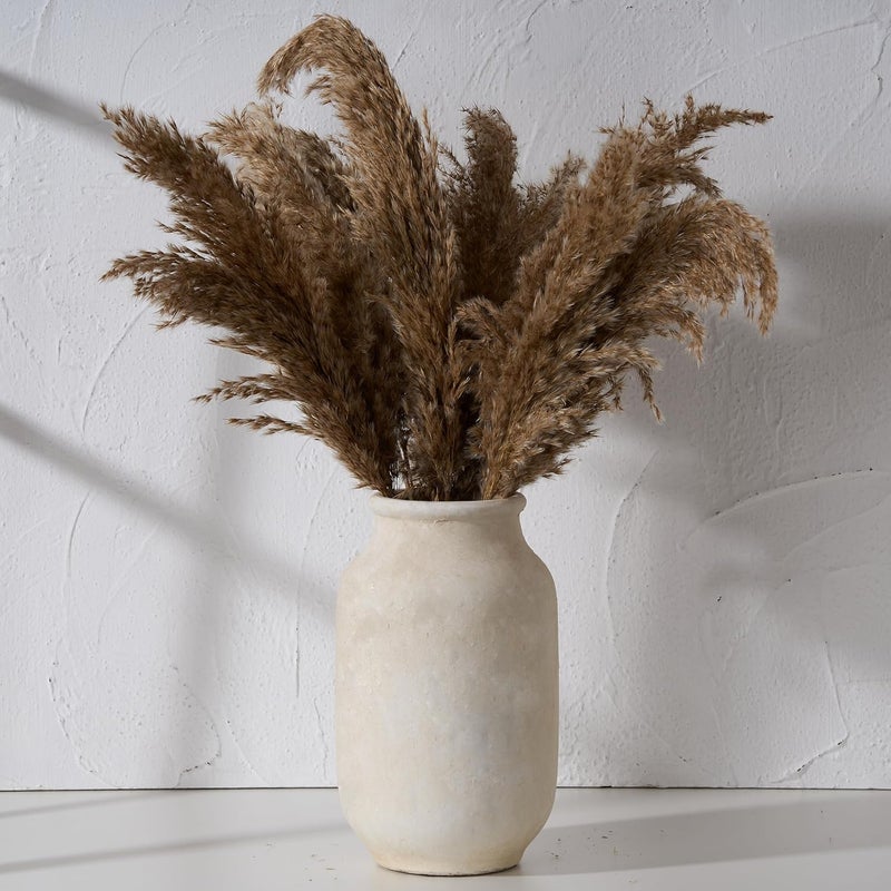 SIDUCAL Simple multi-color universal build Rustic Farmhouse Flower Vase, 9.5 Inch Large Ceramic Vase, Pampas Grass Vase, Modern Farmhouse Decor Vase for Home Decoration, Table, Living Room Decor, Shelf Decor, Mantle, White Carefully selected solid material - Image 2