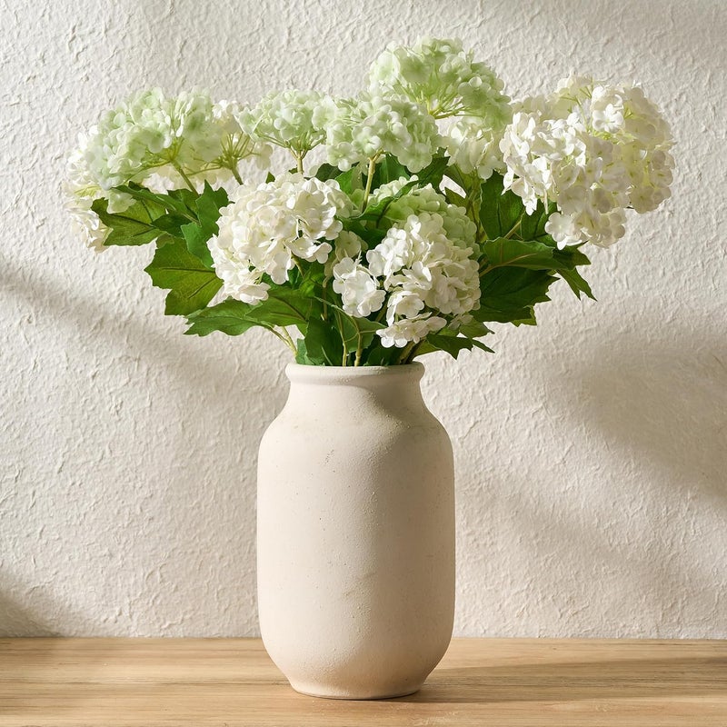 SIDUCAL Simple multi-color universal build Rustic Farmhouse Flower Vase, 9.5 Inch Large Ceramic Vase, Pampas Grass Vase, Modern Farmhouse Decor Vase for Home Decoration, Table, Living Room Decor, Shelf Decor, Mantle, White Carefully selected solid material - Image 1