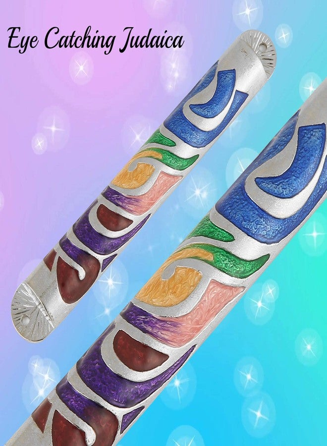 Matashi Hand Painted Multi Color Enamel 6 inch Mezuzah Embellished with Hebrew Shin Home Door Wall Decor Home Décor Jewish Holiday Housewarming Present House Blessing Gift for Holiday Festival - Image 5