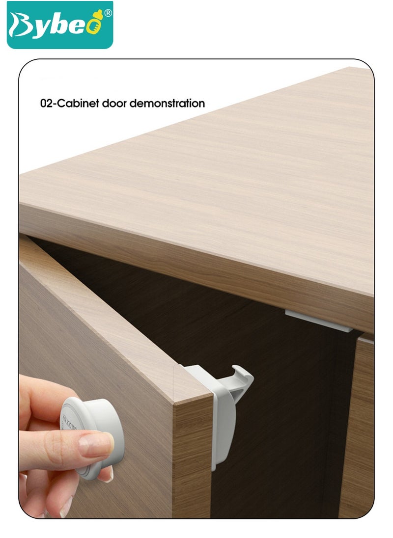 Baby Safety Magnetic Cabinet Lock, Invisible Child Safety Locks, Kids Security Locks With 4 Locks and 1 Key, for Cupboard, Drawers, 3M Adhesive Pads, No Drilling, Ideal for Toddlers Children and Kids