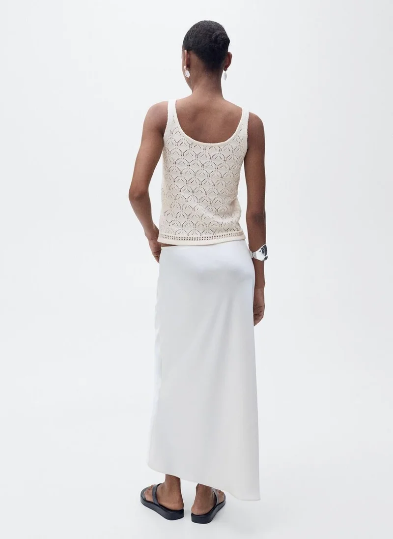 MANGO openwork details knit top