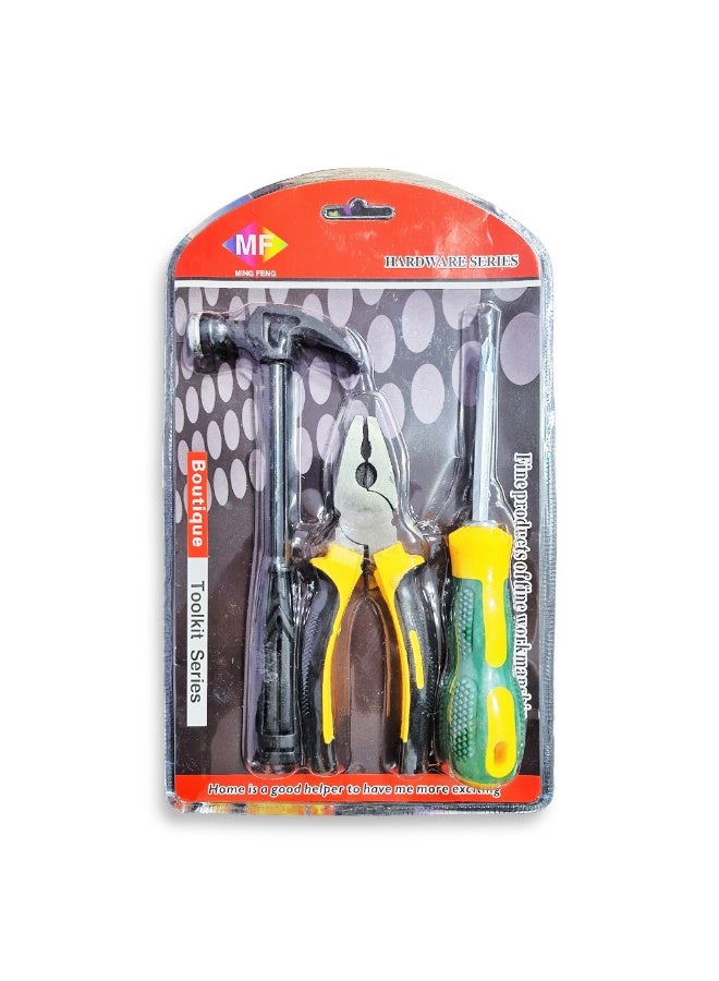 3 in 1 Toolkit Series , Professional Essential Home Tool Set High Quality Hand Repair Kit with Hammer, Pliers, and Screwdriver, Ideal for Home, Office,  Car Maintenance and Mechanical workshops - Image 1