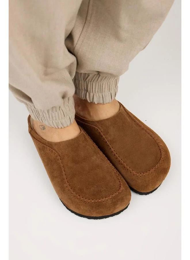 Manijero  Nitsa Women's Genuine Leather Plain Sabo Sole Slippers for Women | Best Price UAE