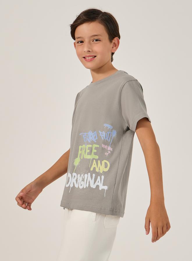 Styli Styli Slogan Print Round Neck T-Shirt  - Image 1