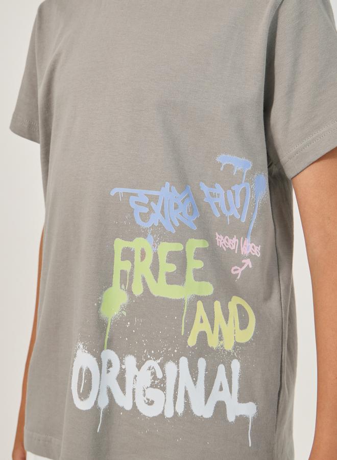Styli Styli Slogan Print Round Neck T-Shirt  - Image 3