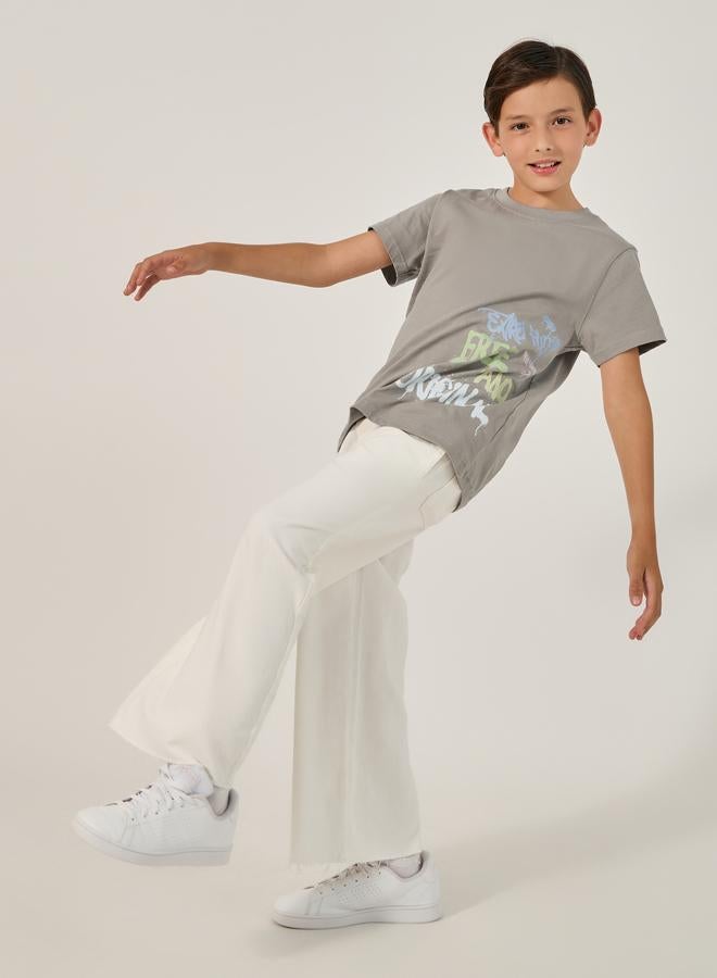 Styli Styli Slogan Print Round Neck T-Shirt  - Image 2