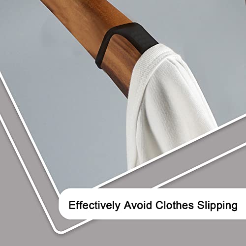Jaxbo Non-Slip Hanger Grips, Clothing Non-Slip Rubber Hanger Strips, Hanging Gripper - Stretchable & Eco-Friendly Fit on The Ends of Wooden Hangers, 12PCS (Black) - Image 4