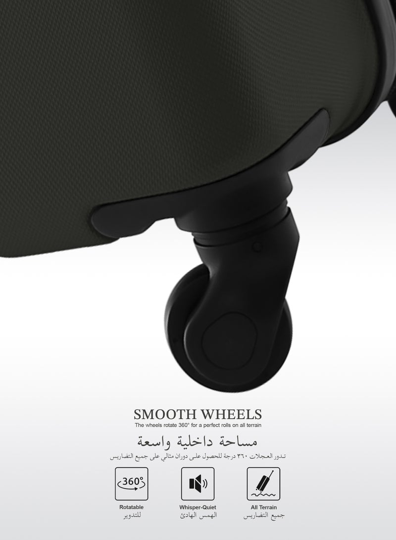 PARAJOHN حقيبة سفر ترولي صلبة 20 بوصة من سبيكتروم، خفيفة الوزن مع عجلات دوارة 360°، حقيبة سفر متينة للقمرة والأمتعة اليدوية - رمادي داكن - Image 5