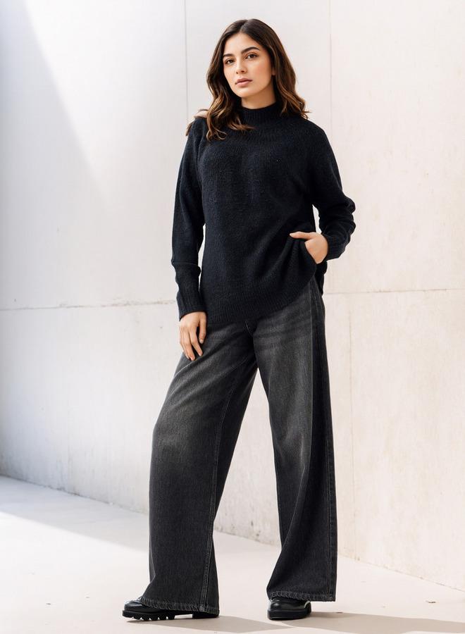 سبلاش فيڤ كنزة بأكمام طويلة وتفاصيل ياقة - Image 2