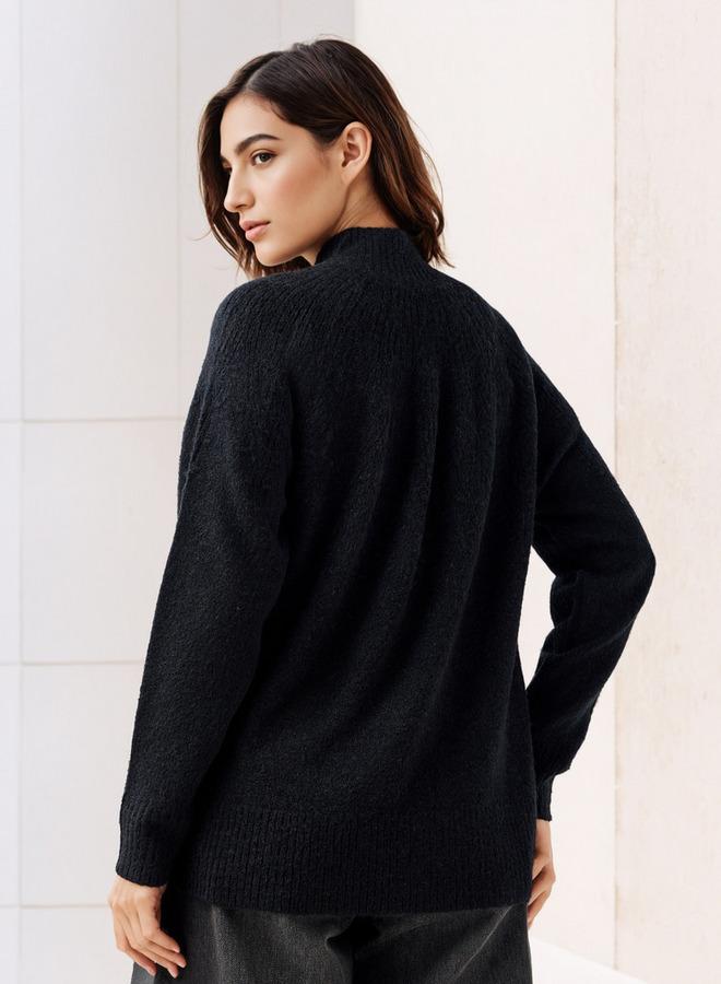 سبلاش فيڤ كنزة بأكمام طويلة وتفاصيل ياقة - Image 3