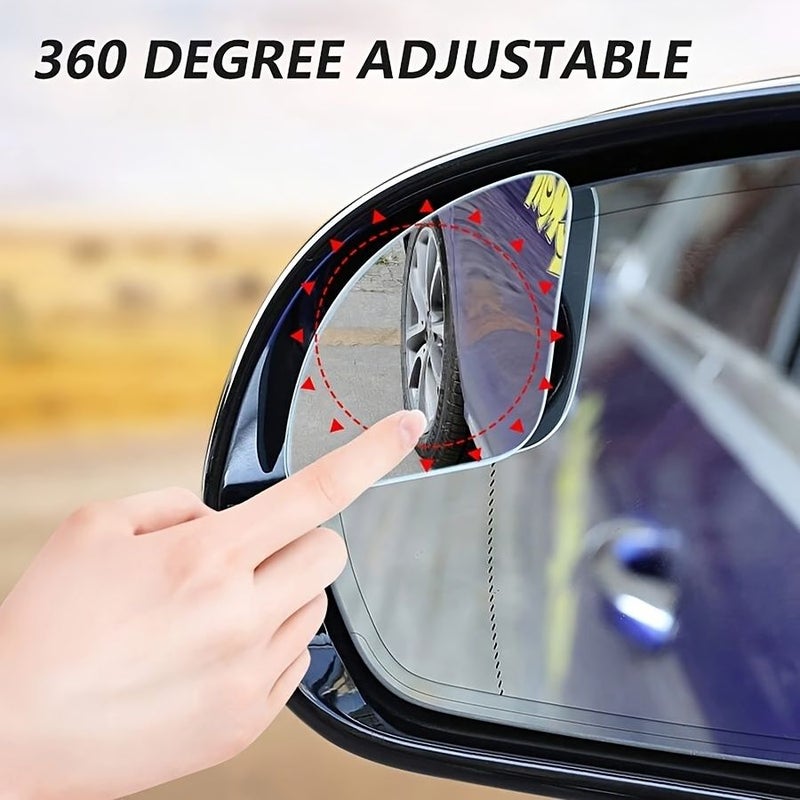 Wide Angle HD Glass Convex Rear View Mirror 2 Pack 360 Degree Adjustable Auxiliary Mirror For SUV Truck Pickup Left Side Mount - Image 2