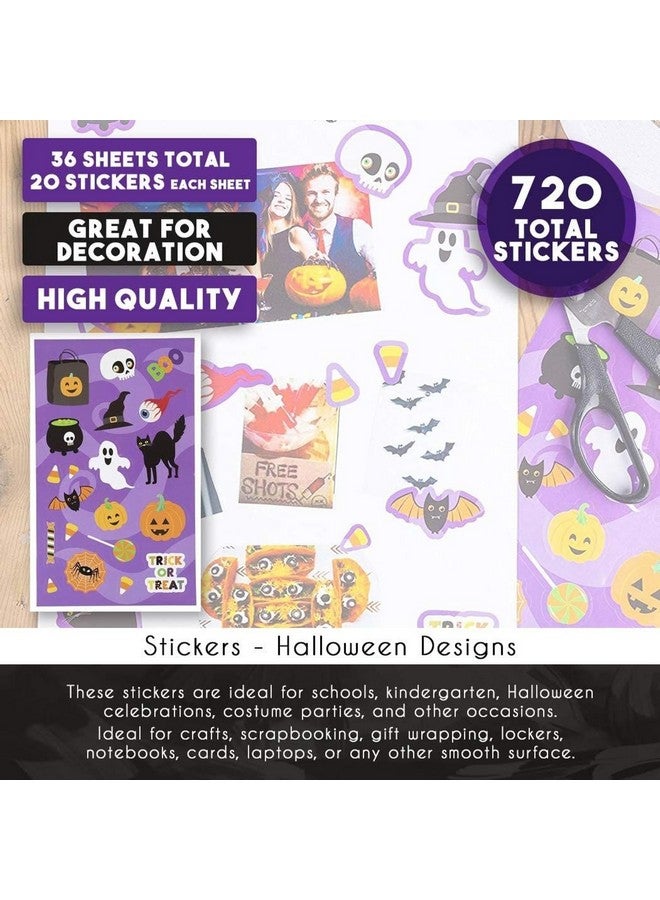 Juvale 720 Pcs Halloween Stickers for Trick or Treat Bags, Preschool Halloween Sticker Sheets - for Trick-or-Treat Buckets, Party Favors, and Decorations - 36 Sheets, Bulk Pack - Image 4