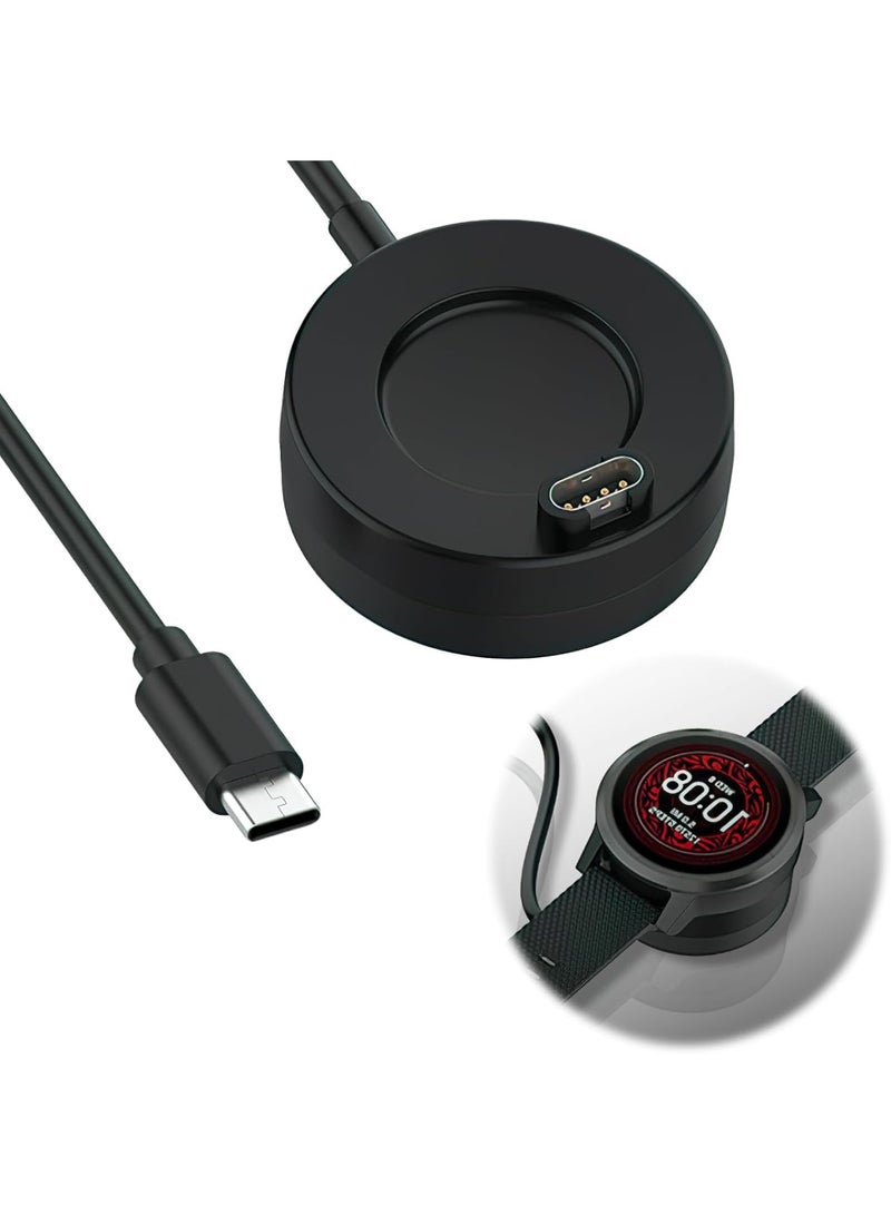 SYOSI Magnetic USB-C Charging Dock for Garmin Watches – Compatible with Fenix 8/7 Pro/7S/7X/6S/5/5 Plus, Forerunner 965/955/265/255, Venu 3/3S, Vivoactive 5/4, Cable 3.3ft/1m (Black) - Image 1