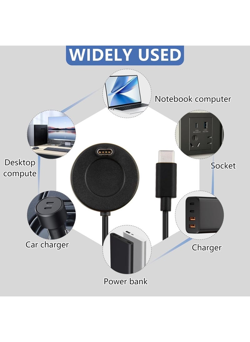 SYOSI Magnetic USB-C Charging Dock for Garmin Watches – Compatible with Fenix 8/7 Pro/7S/7X/6S/5/5 Plus, Forerunner 965/955/265/255, Venu 3/3S, Vivoactive 5/4, Cable 3.3ft/1m (Black) - Image 2