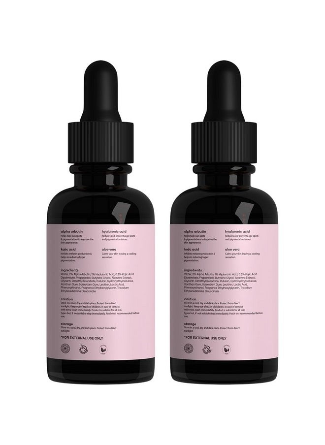 Saturn by GHC - Alpha Arbutin Serum For Pigmentation & Dark Spots Removal Antipigmentation Face Serum For Women With Hyaluronic Acid & Kojic Acid To Remove Blemishes 30 Ml (Pack Of 2) - Image 1