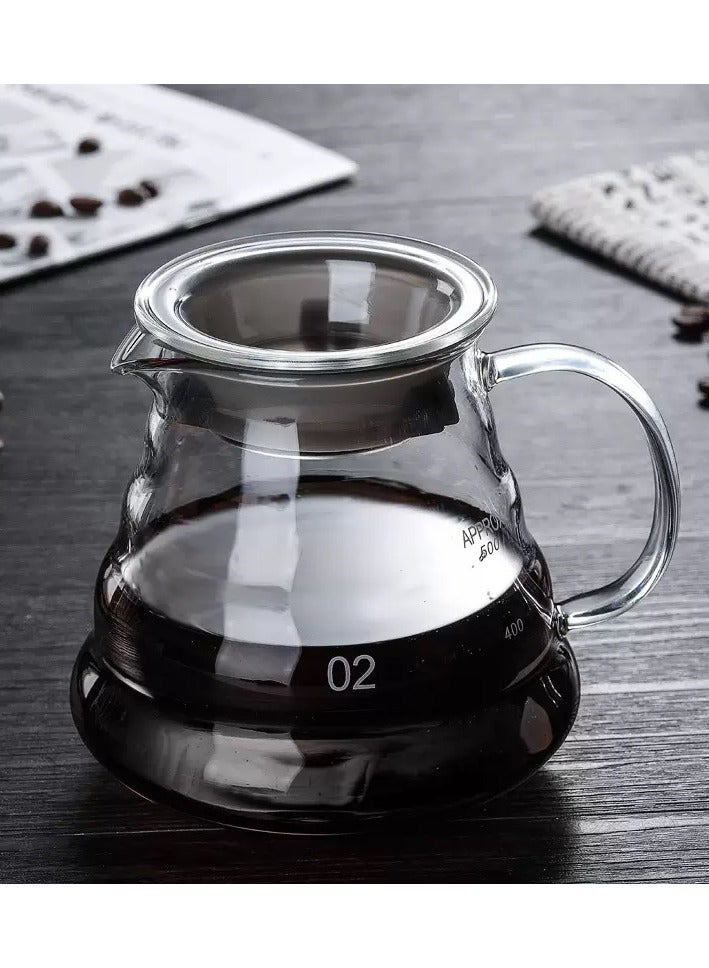 Blue Whale Large V60 Pour Over Coffee Dripper 600ML Glass Coffee Maker with Filter Cup and Paper Hand Drip Coffee Brewer Portable Handmade Coffee Drip Kettle for Travel Camping Office Homearge  - Image 5