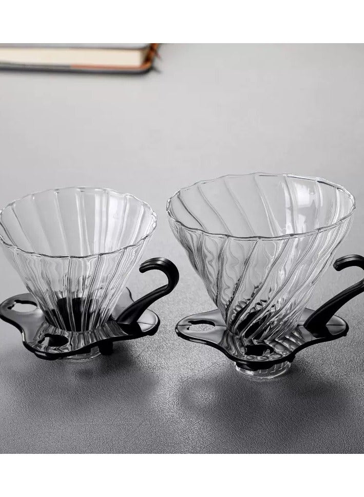 Blue Whale Large V60 Pour Over Coffee Dripper 600ML Glass Coffee Maker with Filter Cup and Paper Hand Drip Coffee Brewer Portable Handmade Coffee Drip Kettle for Travel Camping Office Homearge  - Image 4