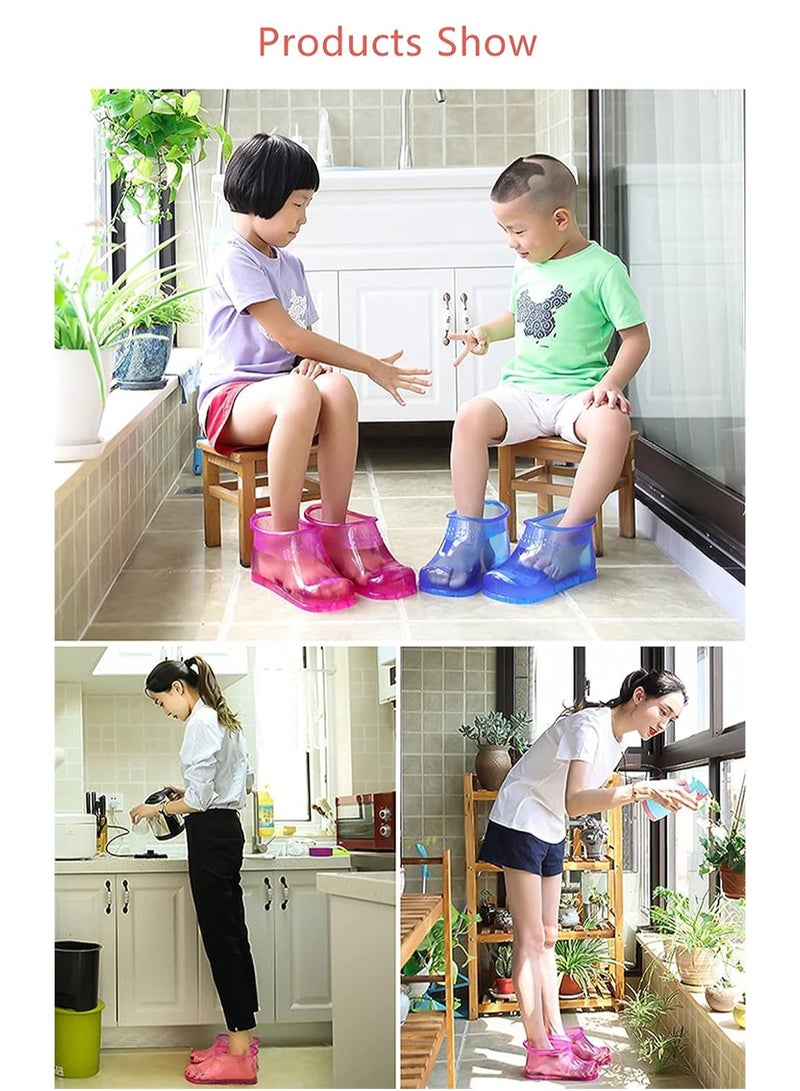 SYOSI Massage Foot Bath Shoes, 1 Pair Portable SPA Household Relaxation Bucket Boots Thermal Massage to Promote Blood Circulation, Movable Foot Soak Tub Pedicure Foot Spa (Blue) - Image 5