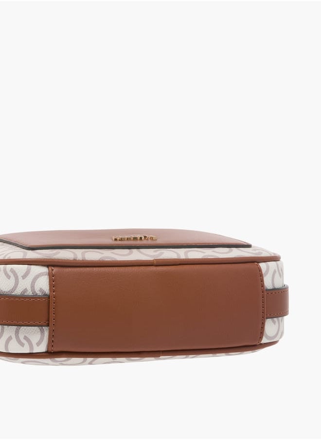 Celeste - Women's Monogram Print Crossbody Bag with Adjustable Strap and Zip Closure - Image 1