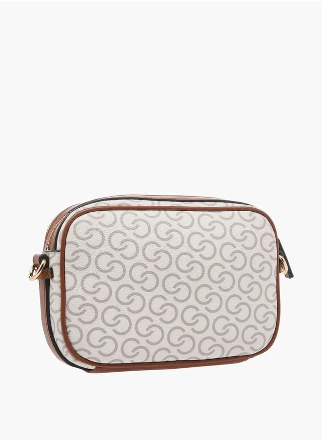 Celeste Women's Monogram Print Crossbody Bag with Adjustable Strap and Zip Closure