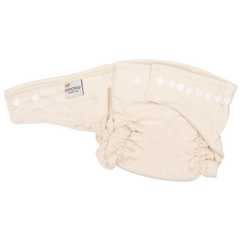 Osocozy Two Sized Fitted Cloth Diaper - 6 Count (Pack of 1) - Soft, Durable and Absorbent 100% Cotton Birdseye Weave Material. Easy to Use Snap Closures. Size 1 Fits 7-18 lbs - Image 3